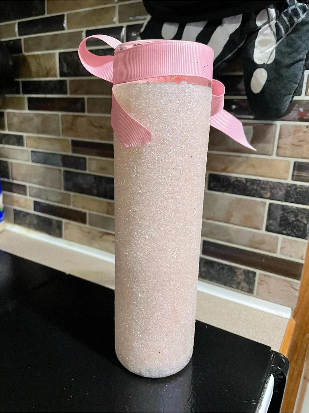 Handmade PINK-Inspired Glitter Candle – Never Used